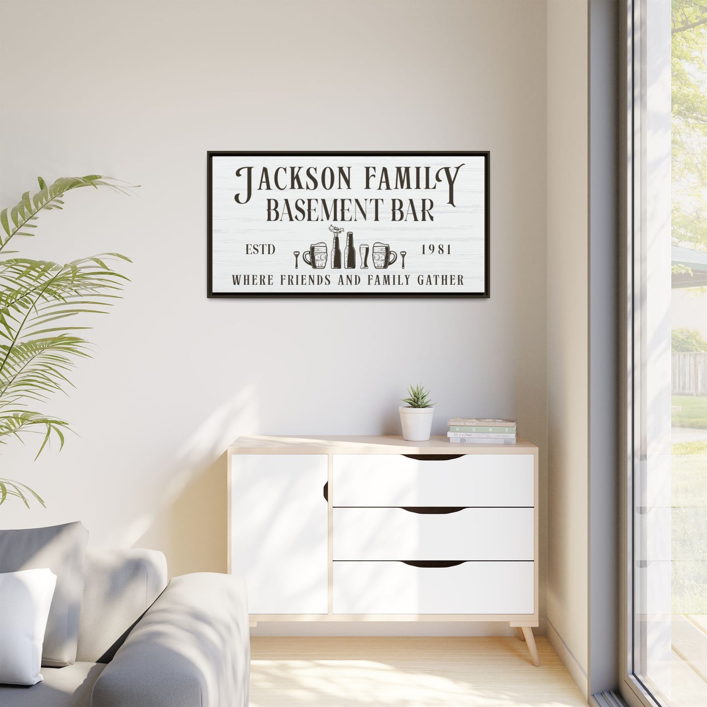 Custom Basement Bar & Lounge Sign | Personalized Family Bar Wall Art | Man Cave, Home Bar, Pub, Tavern & Game Room Decor | Wooden Signs