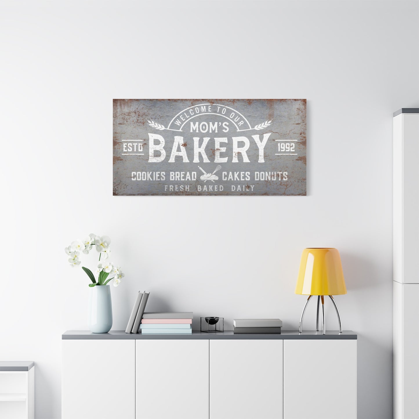 Custom Rustic Bakery Sign - Personalized Bakery Sign for Home, Café, or Bake Shop - Vintage Farmhouse Kitchen Decor - Fresh Bread, Pies & Cakes Shop Sign - Distressed Wooden Wall Art