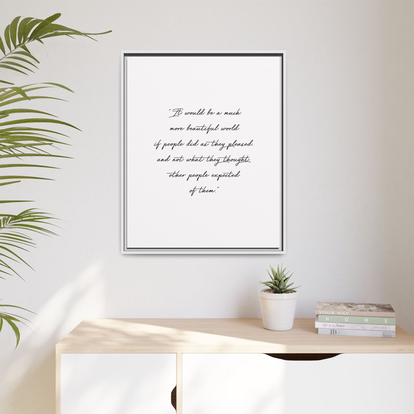 Custom Bedroom Quote Wall Art - Personalized Inspirational Typography Print for Bedrooms, Living Rooms - Framed Canvas - Minimalist Bedroom Wall Décor