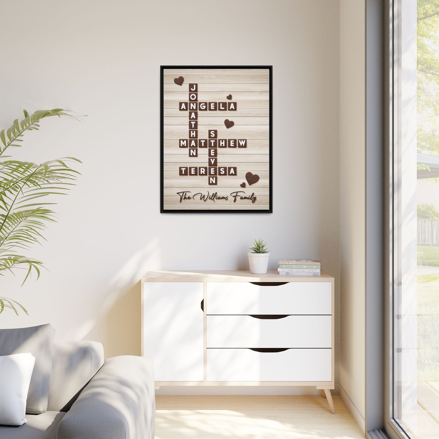 Personalized Family Name Signs Scrabble - Custom Scrabble Family Name Decor - Family Name Crossword Sign - Grandparents & Mother’s Day Gift