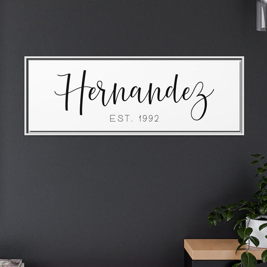 Last Name Established Family Sign - Large Last Name With Established Date Sign