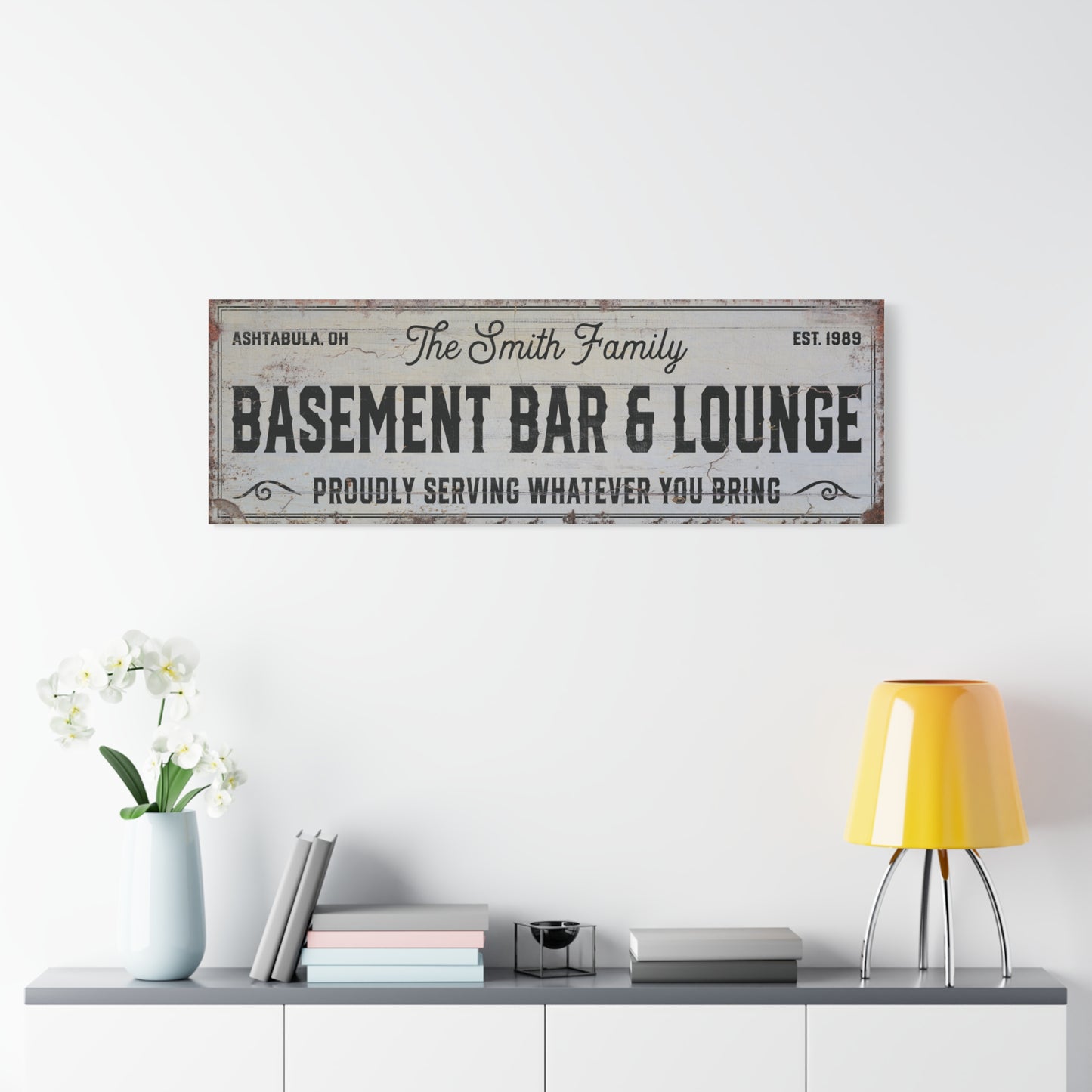 Custom Basement Bar and Lounge Sign - Personalized Bar Sign, Home Bar Decor, Man Cave Cocktail Sign, Rustic Wooden Bar Sign, Pub Shed Decor, Beer and Whiskey Bar Wall Art, Gifts for Him, Father's Day Gift