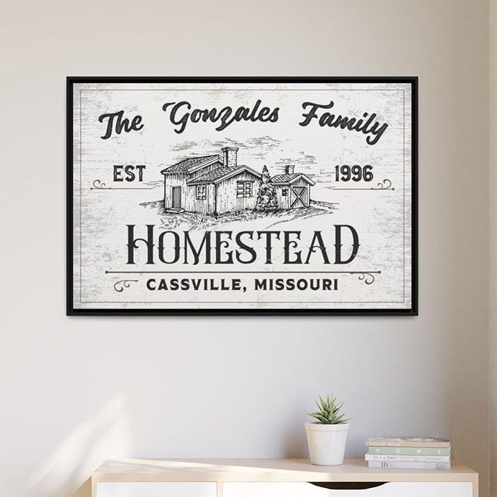 Personalized Farmhouse Name Sign – Custom Family Farmhouse Canvas Wall Art – Rustic Farm Barn Decor with Last Name - Farm House Canvas Wall Art