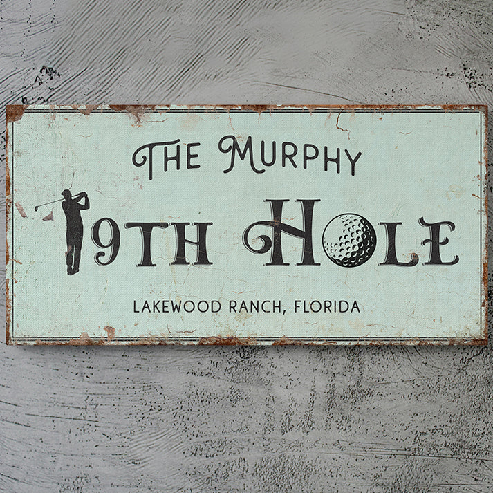 Personalized 19th Hole Signs - Custom Golf Wall Decor | Golf Gifts for Men, Dad, and Husband | Unique Golf Wood Sign for Man Cave, Basement Bar, or Outdoor Display | Custom Golf Gifts and Sports Monogram Decor