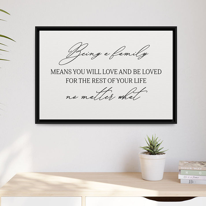 Personalized Family Last Name Sign | Inspirational Family Quote Canvas Wall Art for Living Room and Home Decor