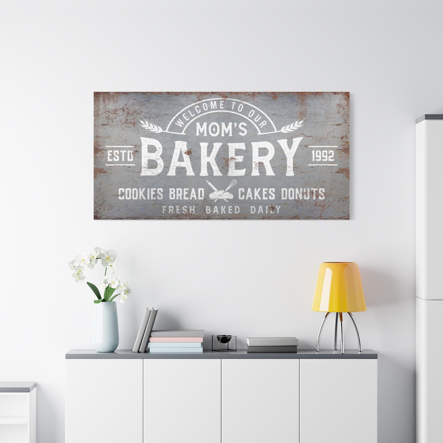 Custom Rustic Bakery Sign - Personalized Bakery Sign for Home, Café, or Bake Shop - Vintage Farmhouse Kitchen Decor - Fresh Bread, Pies & Cakes Shop Sign - Distressed Wooden Wall Art