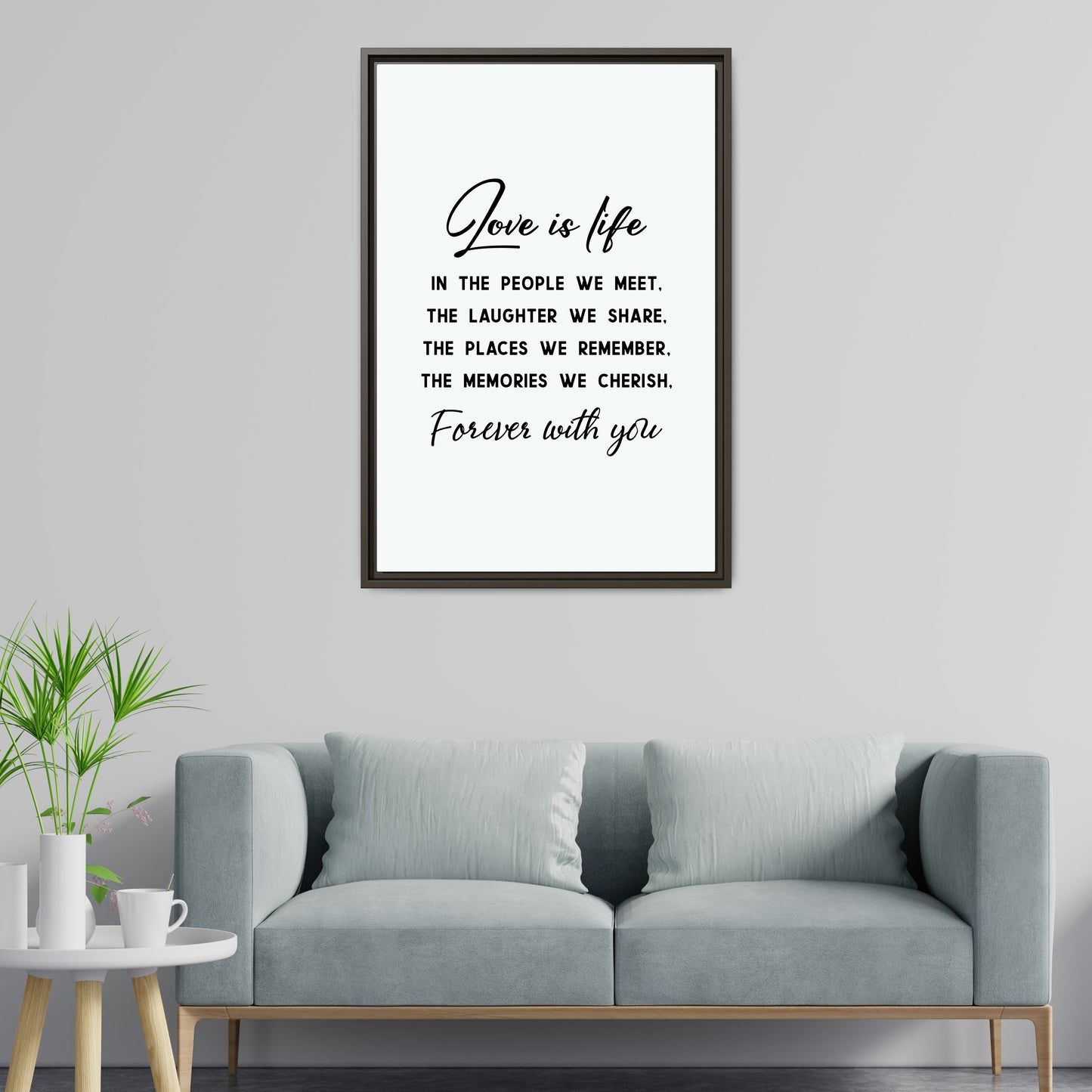 "The Best Things in Life" – Personalized Family Quote Canvas Wall Art for Living Room