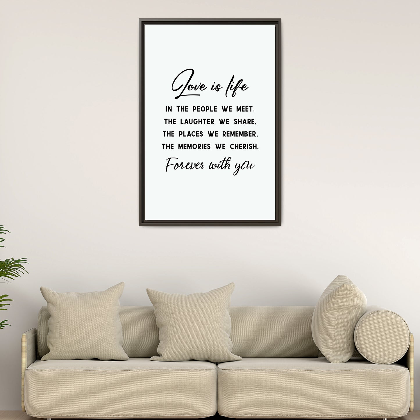 "The Best Things in Life" – Personalized Family Quote Canvas Wall Art for Living Room