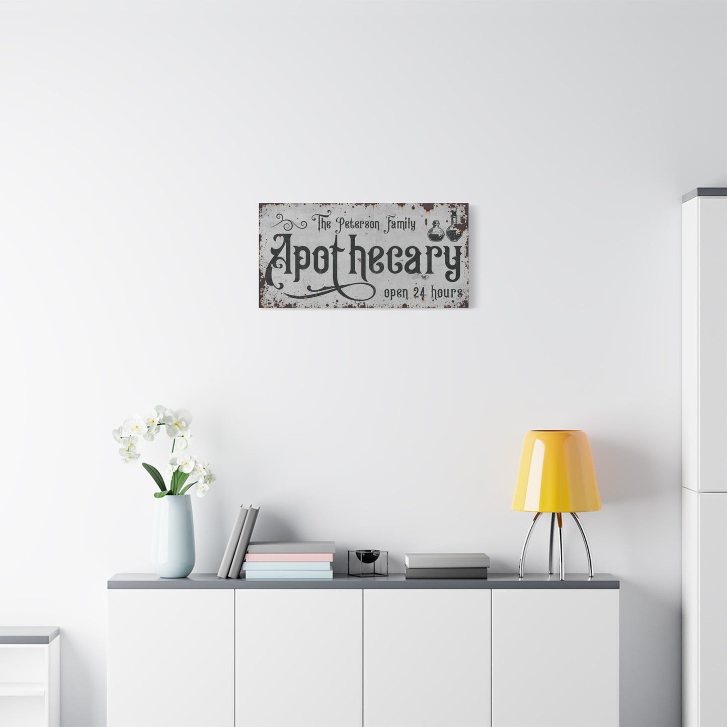 Personalized Apothecary Sign – Custom Vintage Witch Wall Decor for Halloween, Gothic Modern Farmhouse Bathroom or Kitchen Art, Witchy Gift for Birthday, Christmas, or Halloween Party Decoration