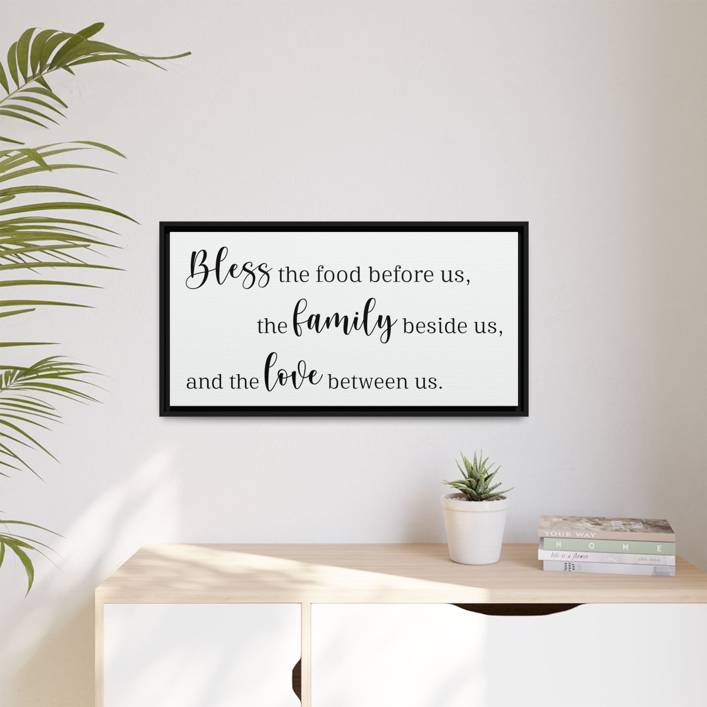 Custom Dining Room Signs – Personalized Dining Room Wall Decor, Kitchen Wall Art, Christian Home Decor, Bible Verse Quote, Farmhouse Style, Wooden Framed Sign, Wedding Gift