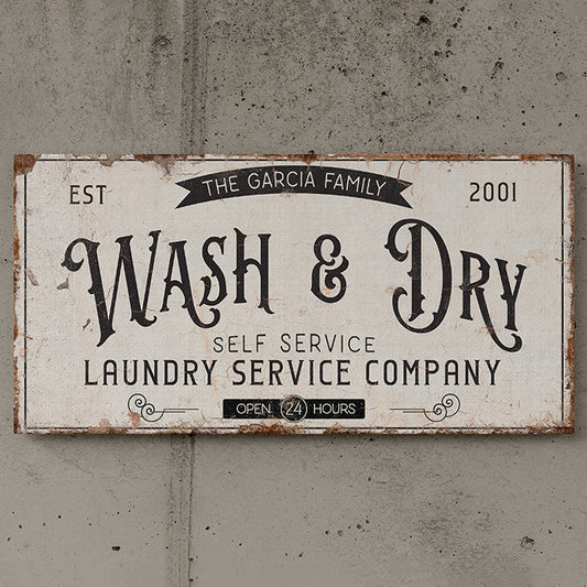 Personalized Laundry Room Signs - Custom Rustic Vintage Laundry Signs, Wall Décor, Laundry Room Decals, Laundromat Artwork, Home Decoration Gifts & Store Displays