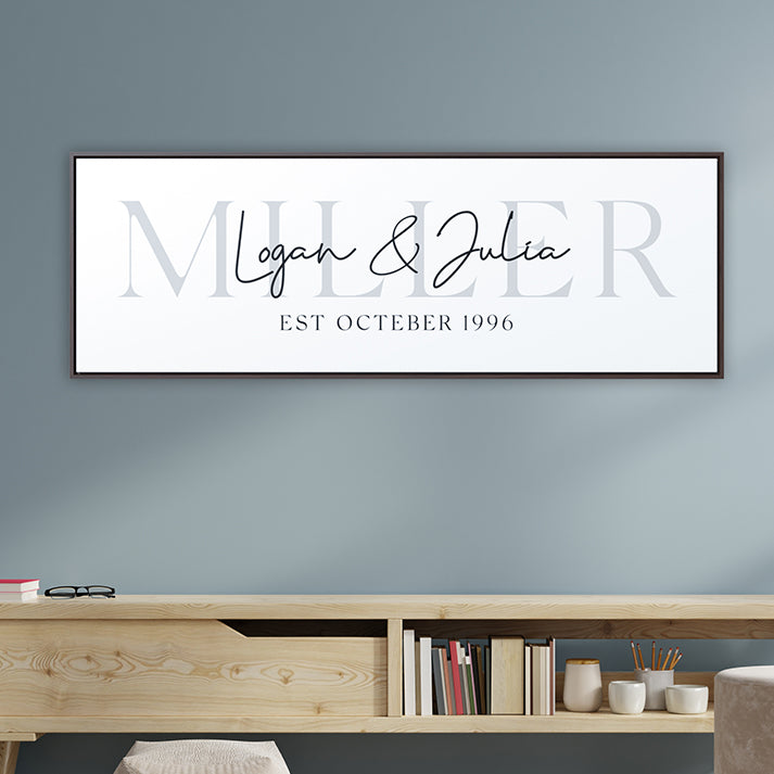 Personalized Family Last Name Sign with Established Date - Custom Anniversary, Engagement, or Housewarming Gift Idea - Unique Wall Decor for Family
