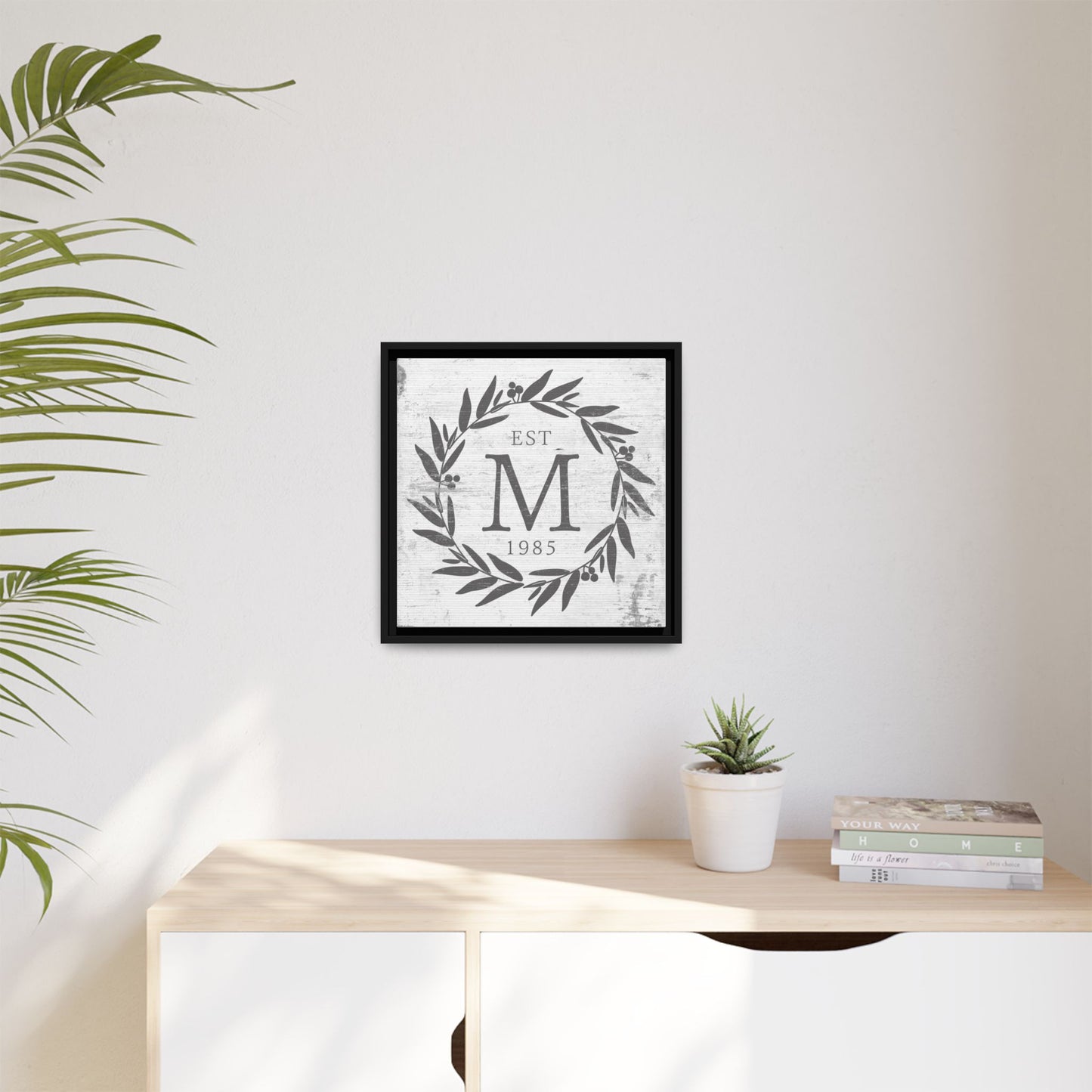 Personalized Monogram Family Last Name Sign - Custom Wall Art with Established Date for Home Décor, Wedding Gift, Farmhouse Style, Entryway or Living Room