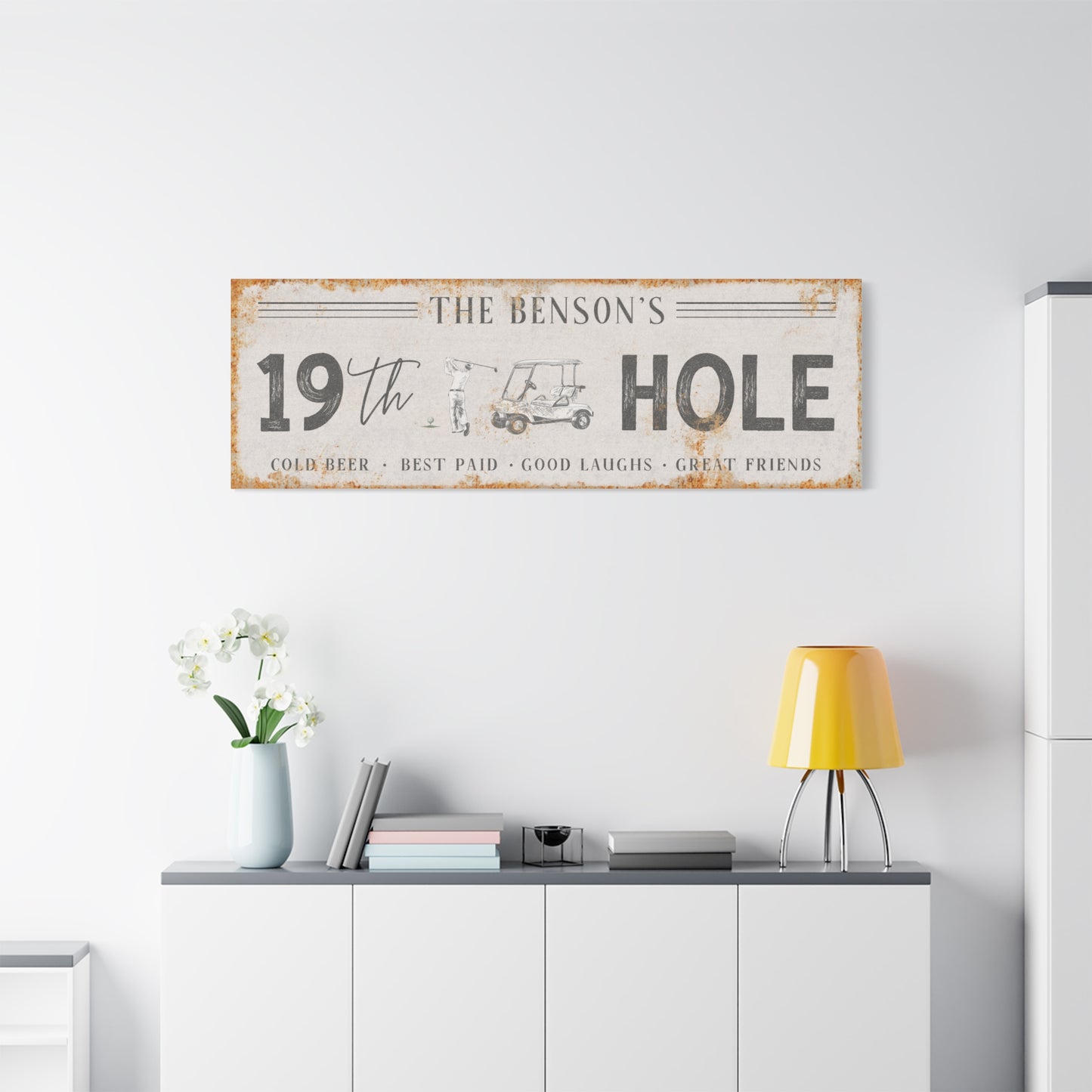 Personalized 19th Hole Sign - Custom Golf Wall Decor | Unique Golf Gifts for Men, Dad, Husband - Man Cave, Basement Bar, Outdoor - Golfing Decor & Sports Monogram - Perfect Housewarming Gift - Golf Club Wall Art & Custom Sign
