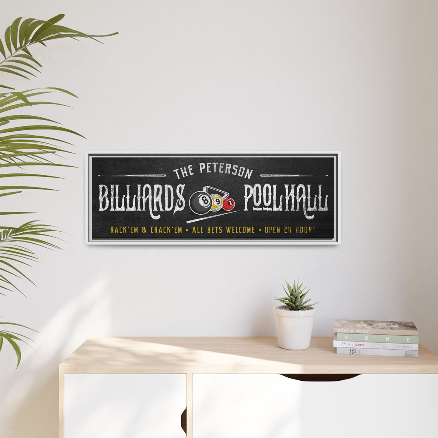 Personalized Billiards Sign | Custom Pool Hall & Game Room Wall Decor | Rustic Vintage Wooden Man Cave Sign for Bar, Lounge, Basement, or Pool Table Room
