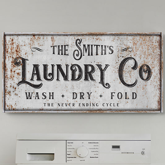 Personalized Laundry Room Signs - Custom Funny Laundry Prints, Vintage Farmhouse Quotes, Wash Dry Fold Repeat Wall Art, Laundry Stencils & Decals, Printable Home Decor