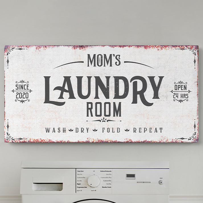 Personalized Laundry Room Signs - Custom Laundry Decor, Wash Dry Fold Posters, Funny Laundry Quotes, Farmhouse Wall Art, Laundry Room Prints, Laundry Help Signs for Home and Utility Room