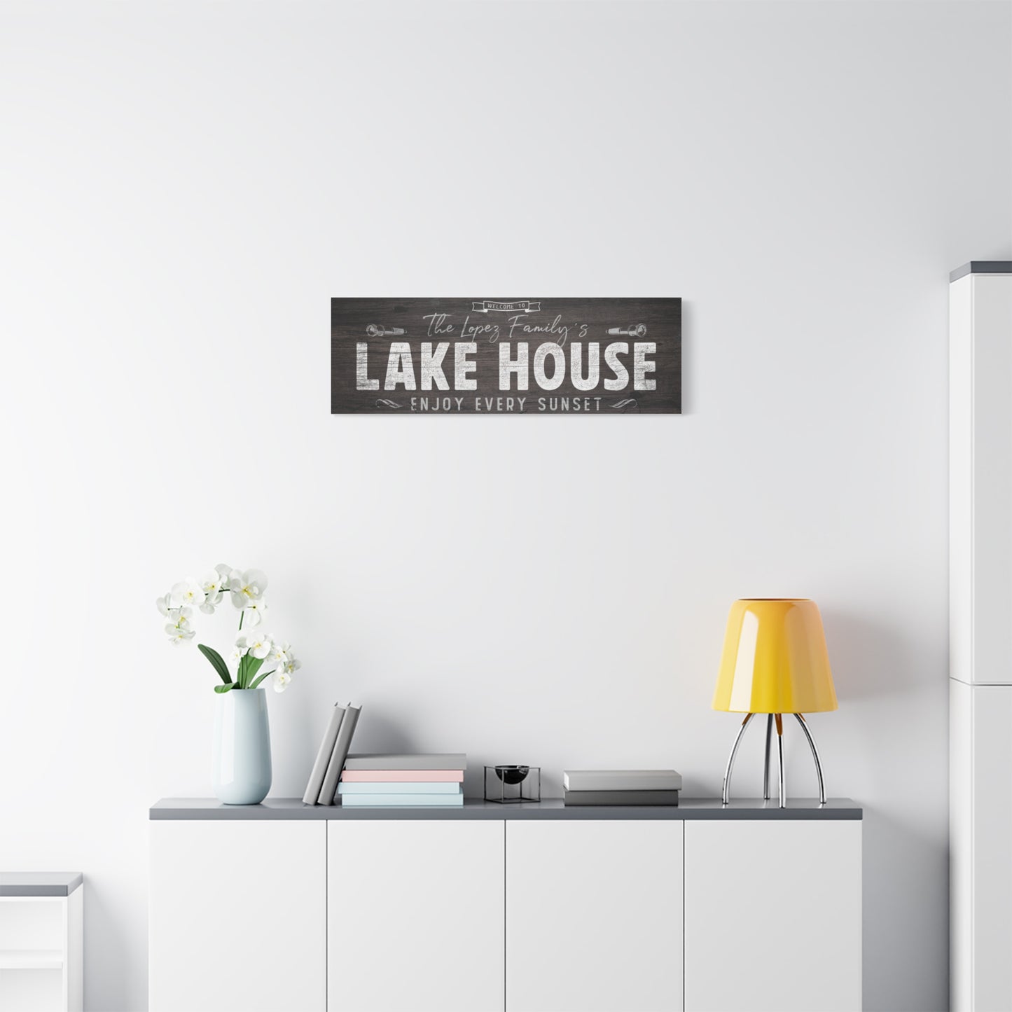 Personalized Lake House Cabin Sign – Custom Lake House Sign – Rustic Lake Decor for Cabin, Pool House, or Patio – Outdoor Family Lake Sign