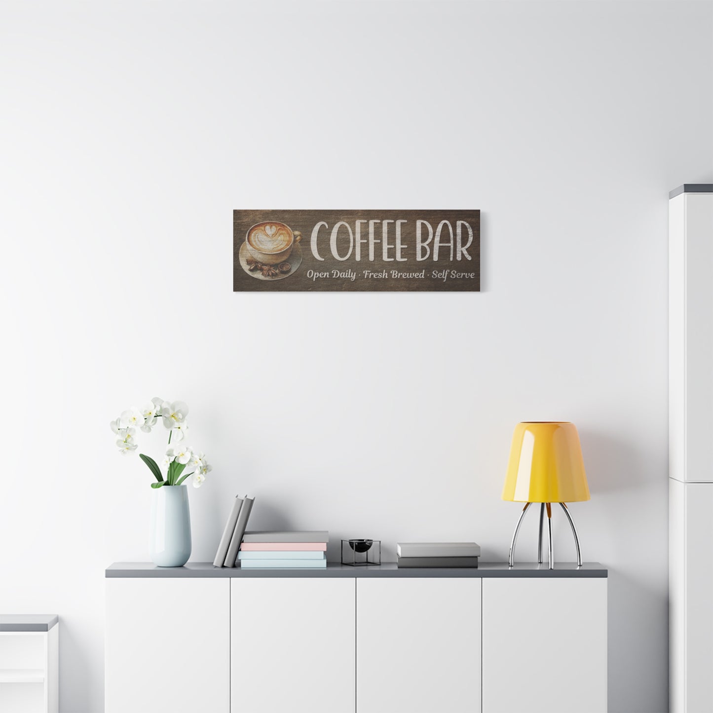 Personalized Coffee Bar Sign - Custom Fresh Brewed Wall Decor for Kitchen or Coffee Station - Rustic Coffee Sign - Lightweight Decorative Plaque for Coffee Bar