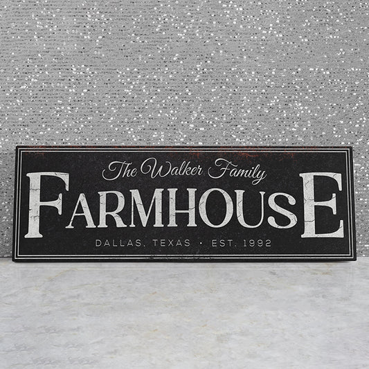 Personalized Farmhouse Name Sign – Rustic Family Last Name Farmhouse Canvas Wall Art | Custom Farm Sign for Home Decor, Farmhouse Wall Art, Family Name Sign, Country Farmhouse Decor