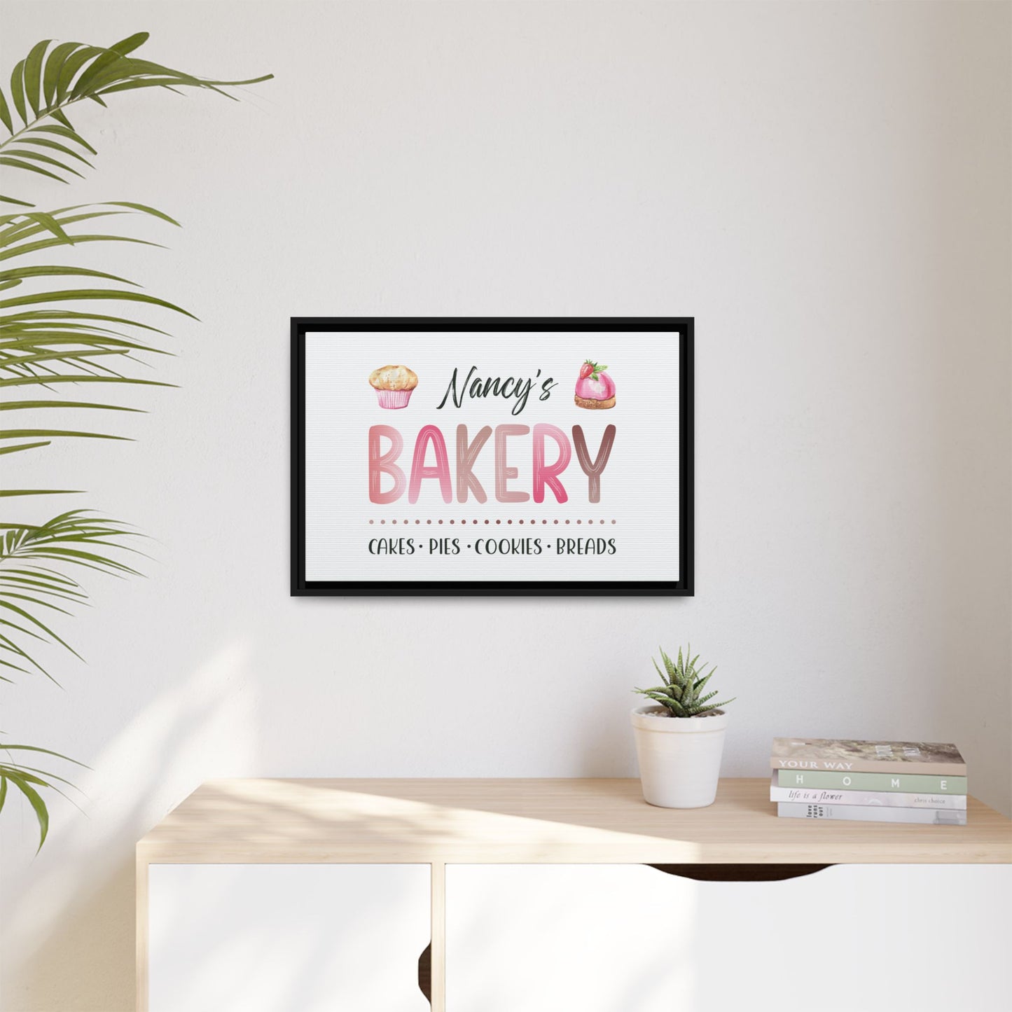 Custom Kids Bakery Sign - Personalized Bake Shop Sign for Play Kitchen & Girls Playroom Decor - Watercolor Baking Party Sign - Custom Kitchen Decor Gift for Daughter, Mom, or Grandma