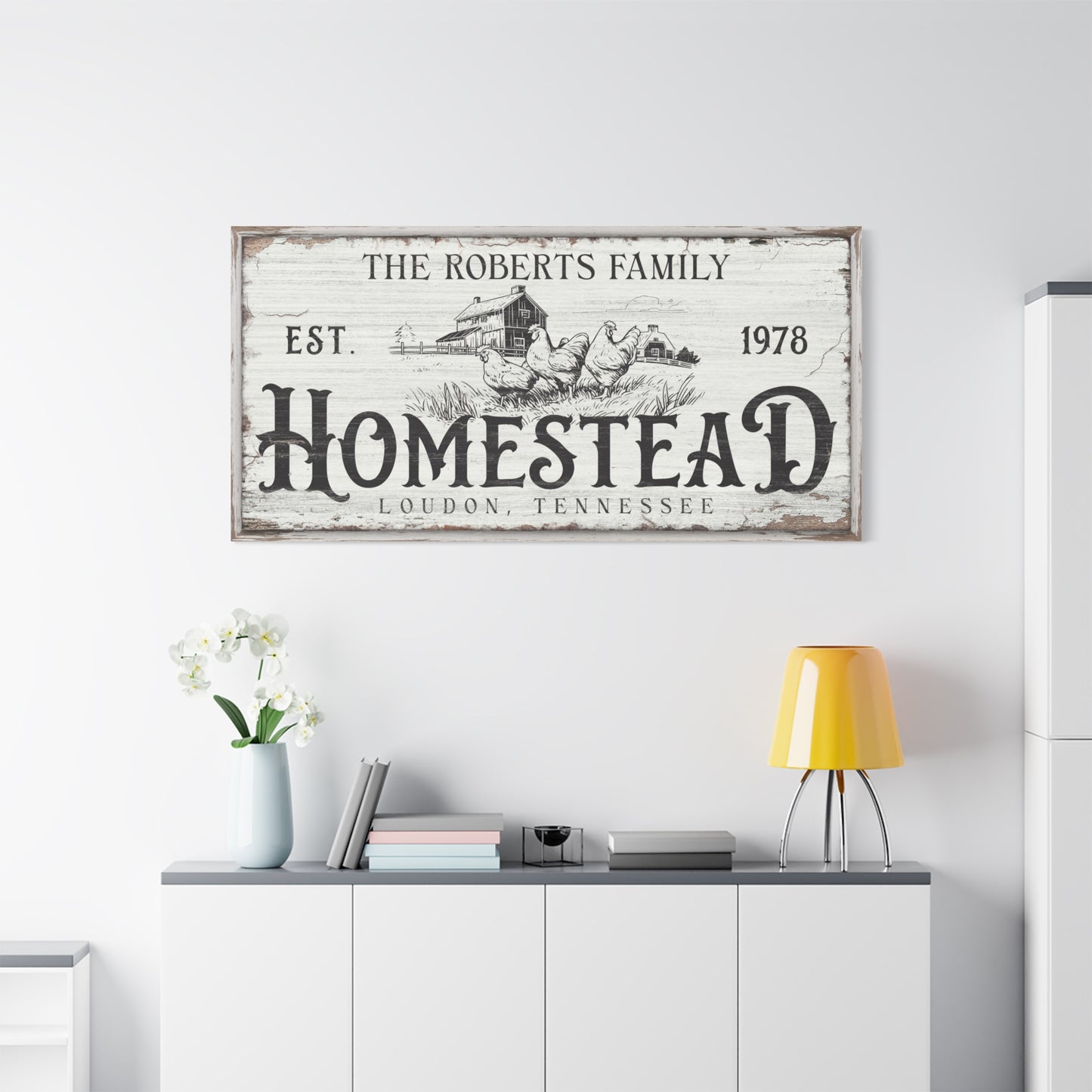 Customizable Homestead Wooden Sign, Rustic Farmhouse Wall Art, Personalized Family Farm Plaque, Vintage Country Home Decor, Farmhouse Chic Hanging Sign, Personalized Homestead Gift for Farmhouse Kitchen, Lodge, or Cottage