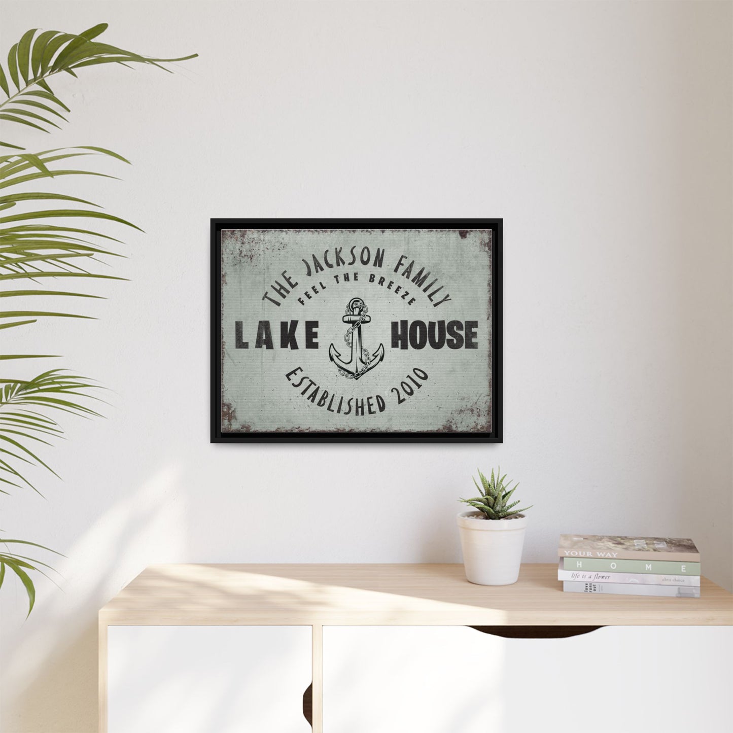 Custom Lake House Sign - Personalized Lake House Sign, Framed Print, Rustic Wall Decor, Lake House Decor, Established Sign, Custom Gifts, Lake Life, Cabin and Garage Decor