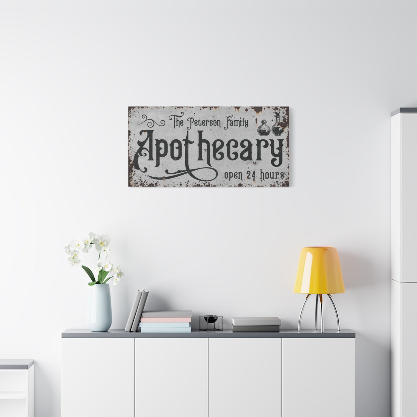Personalized Apothecary Sign – Custom Vintage Witch Wall Decor for Halloween, Gothic Modern Farmhouse Bathroom or Kitchen Art, Witchy Gift for Birthday, Christmas, or Halloween Party Decoration