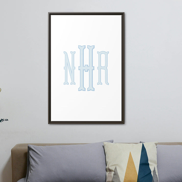 Personalized Monogram Wall Decor | Custom Name & Initial Print | Custom Letter Monogram | Neutral Nursery Art for Boys & Girls | Framed Initial Wall Hanging | Baby Room Wall Decor Ideas