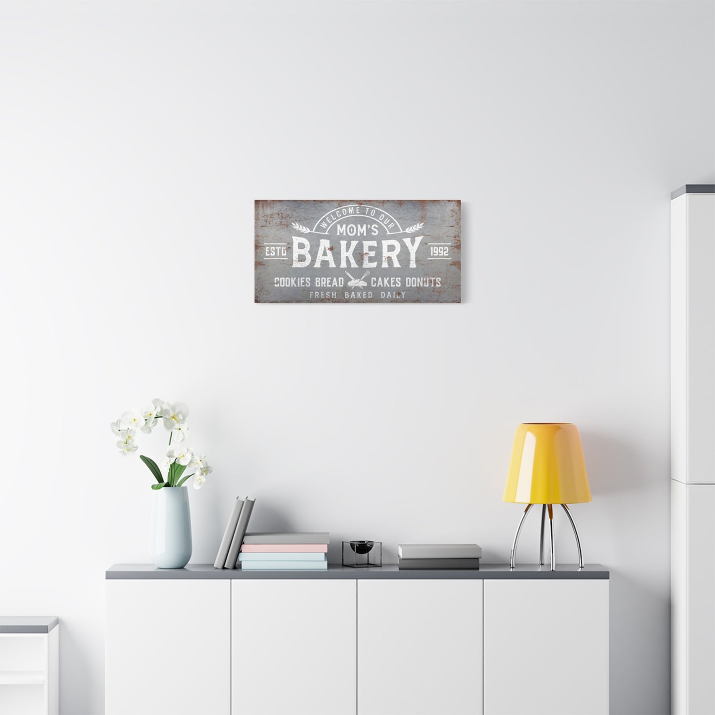 Custom Rustic Bakery Sign - Personalized Bakery Sign for Home, Café, or Bake Shop - Vintage Farmhouse Kitchen Decor - Fresh Bread, Pies & Cakes Shop Sign - Distressed Wooden Wall Art