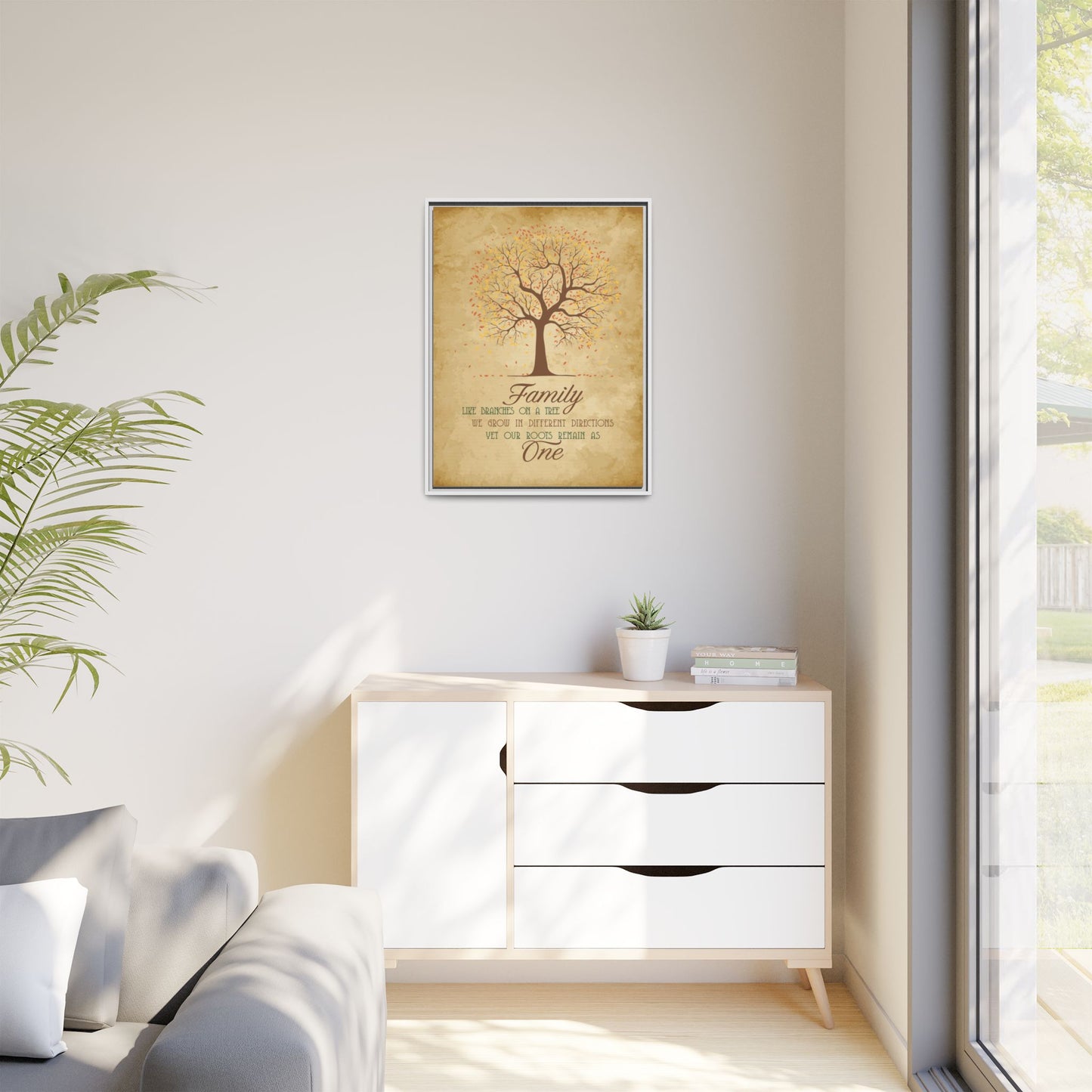 Personalized Family Tree Sign with Quote - Custom Family Name Wall Art, Family Tree Decor with Names, Rustic Home Decor Sign, Family Art and Quote for Living Room or Entryway