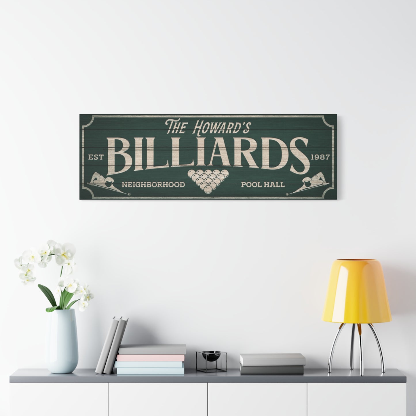 Custom Billiards Pool Hall Sign - Personalized Pool Room Decor, Vintage Style Man Cave Wall Hanging, Bar Sign, Game Room & Snooker Art, Father's Day Gift, Sign for Basement & Pub