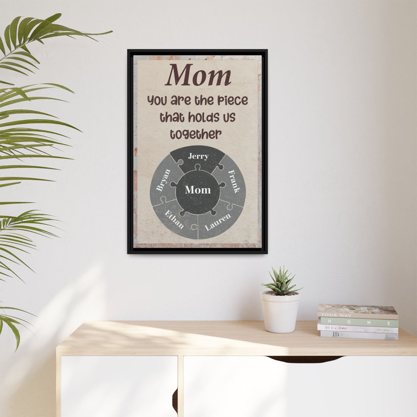 Personalized Mothers Day Sign – Custom Mothers Day Gift for Mom, Gift from Children to Mom, Rustic Home Decor with Custom Name or Quote