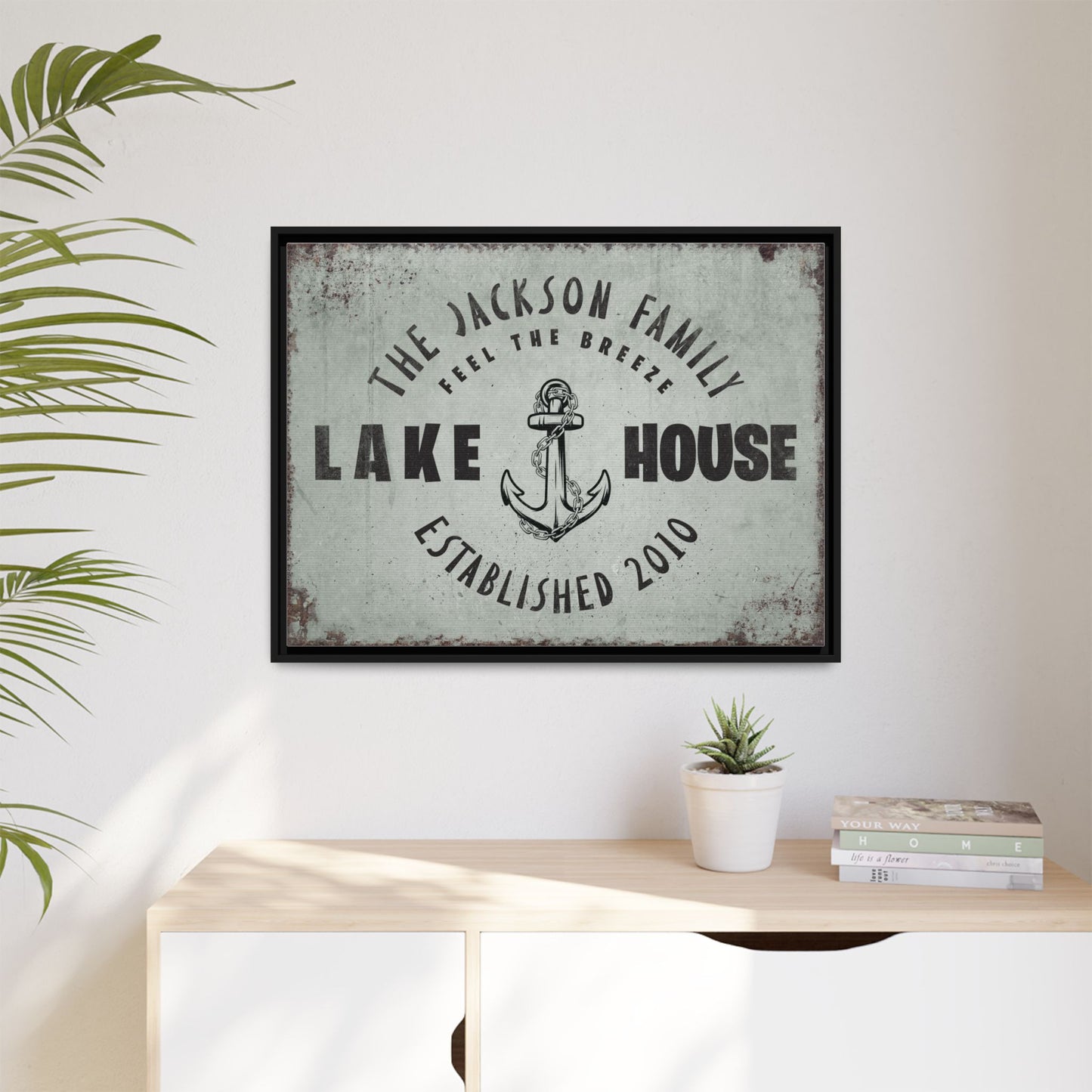 Custom Lake House Sign - Personalized Lake House Sign, Framed Print, Rustic Wall Decor, Lake House Decor, Established Sign, Custom Gifts, Lake Life, Cabin and Garage Decor