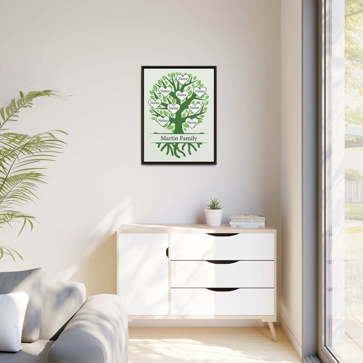 Personalized Family Tree Sign - Custom Family Name Template - Gifts for Mother's Day, Father's Day, Housewarming, or Christmas Wall Decor