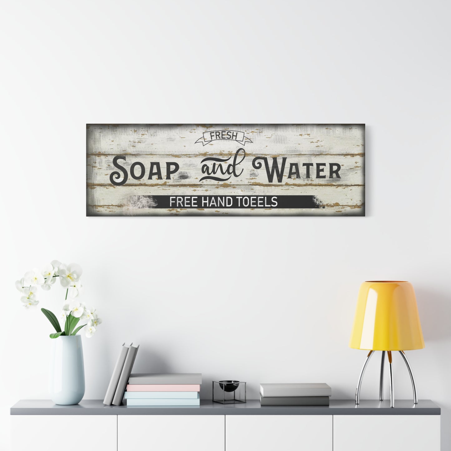 Personalized Vintage Bathroom Wall Art | Custom Rustic Wooden Bathroom Sign | Personalized Bath Decor | Farmhouse Powder Room Sign | Black and White Nostalgic Bath Print | Guest Bathroom Wall Decor