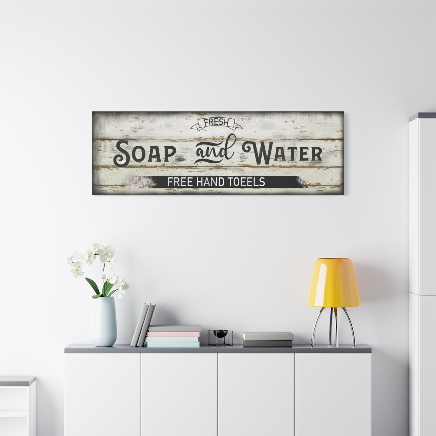 Personalized Vintage Bathroom Wall Art | Custom Rustic Wooden Bathroom Sign | Personalized Bath Decor | Farmhouse Powder Room Sign | Black and White Nostalgic Bath Print | Guest Bathroom Wall Decor