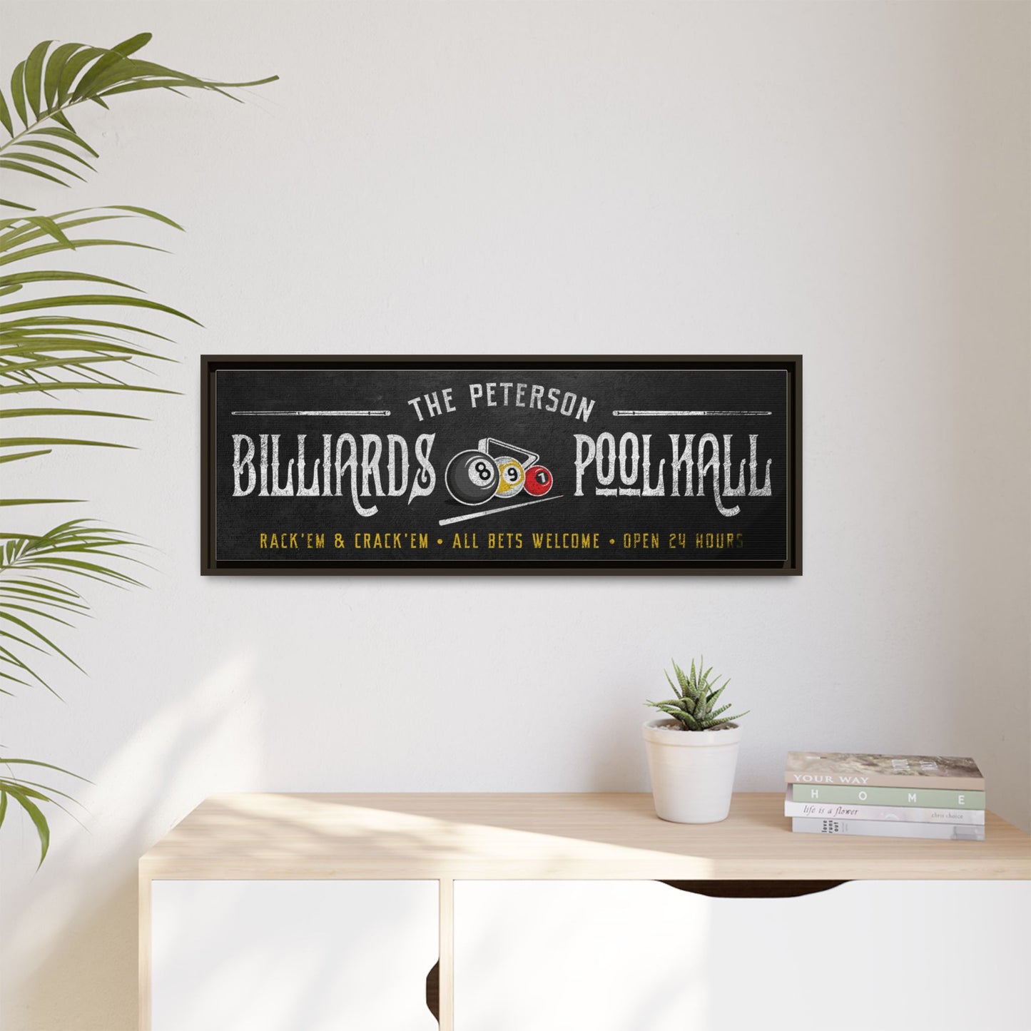 Personalized Billiards Sign | Custom Pool Hall & Game Room Wall Decor | Rustic Vintage Wooden Man Cave Sign for Bar, Lounge, Basement, or Pool Table Room