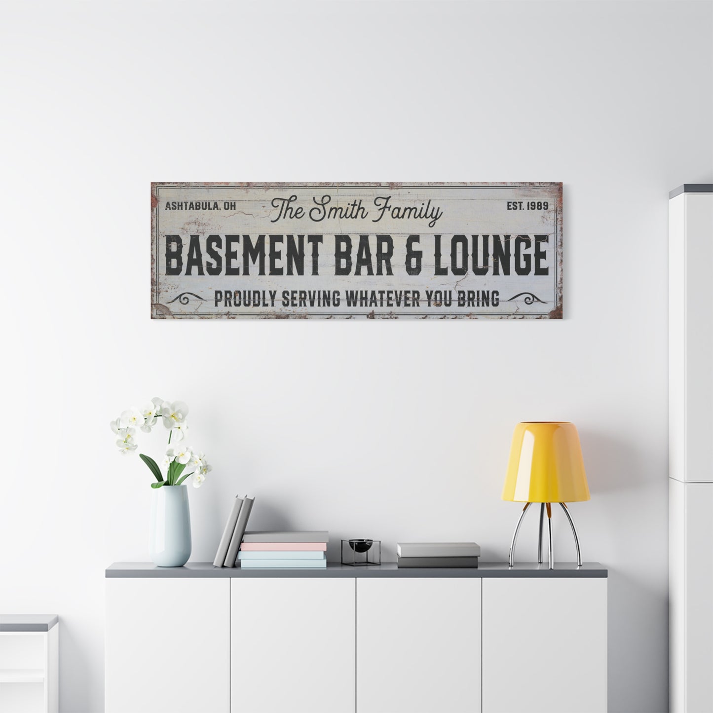 Custom Basement Bar and Lounge Sign - Personalized Bar Sign, Home Bar Decor, Man Cave Cocktail Sign, Rustic Wooden Bar Sign, Pub Shed Decor, Beer and Whiskey Bar Wall Art, Gifts for Him, Father's Day Gift