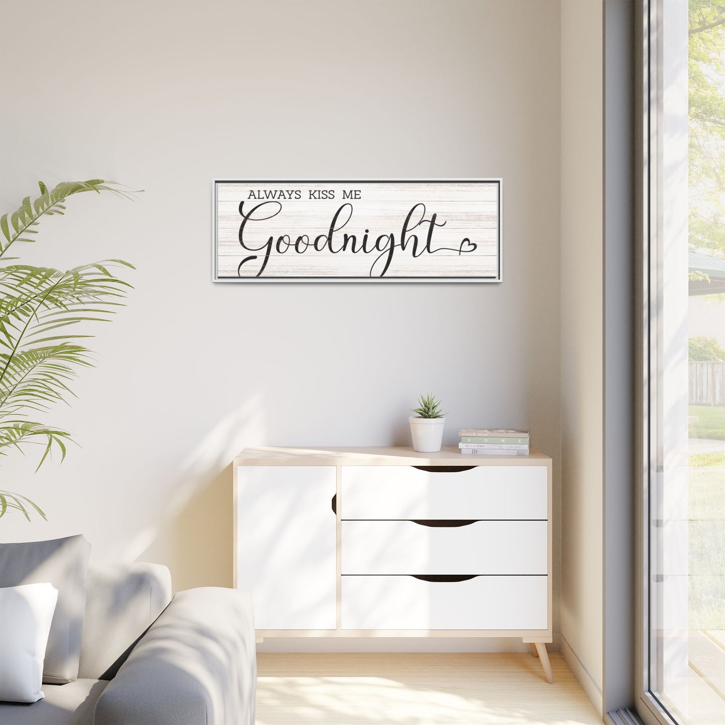 Custom Goodnight Sign - Personalized Love Quote Wall Art for Bedroom - Farmhouse Decor - New Home Gift & Bedroom Wall Decor