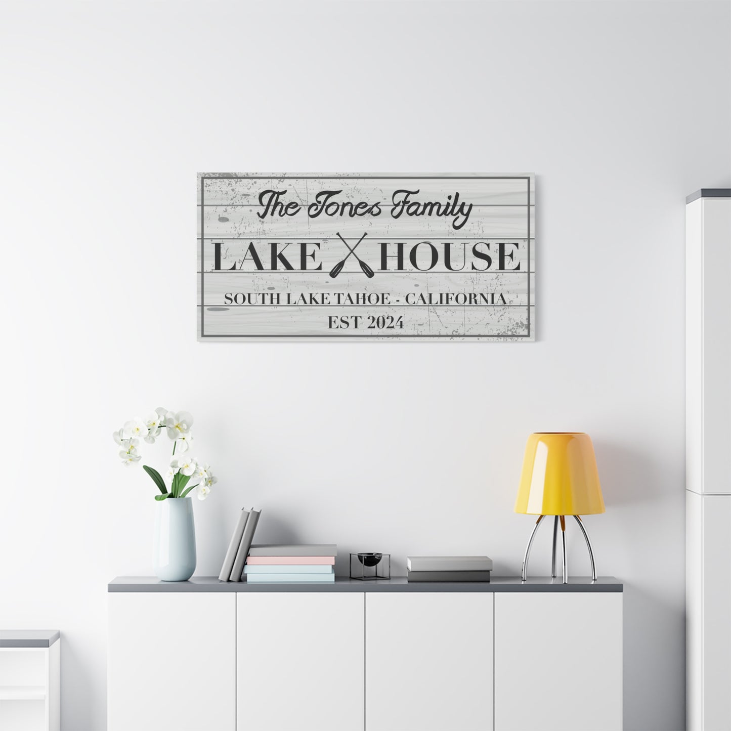Custom Lake House Sign - Personalized Lake House Decor | Lake Life Signs, Family Vacation, Cottage Life Sign, Outdoor & Indoor Lake House Decorations, Vintage & Rustic Lake House Decor, Family Name Paddle Signs