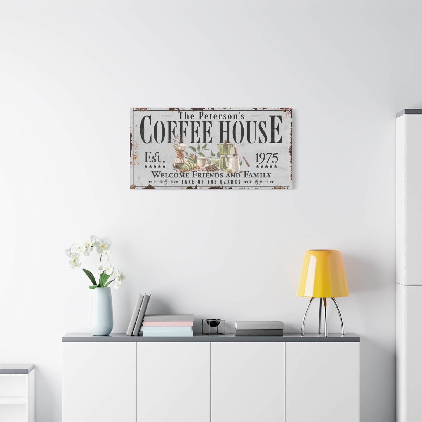 Personalized Coffee Bar Sign - Custom Rustic Coffee Bar Sign - Farmhouse Coffee Station Wall Decor