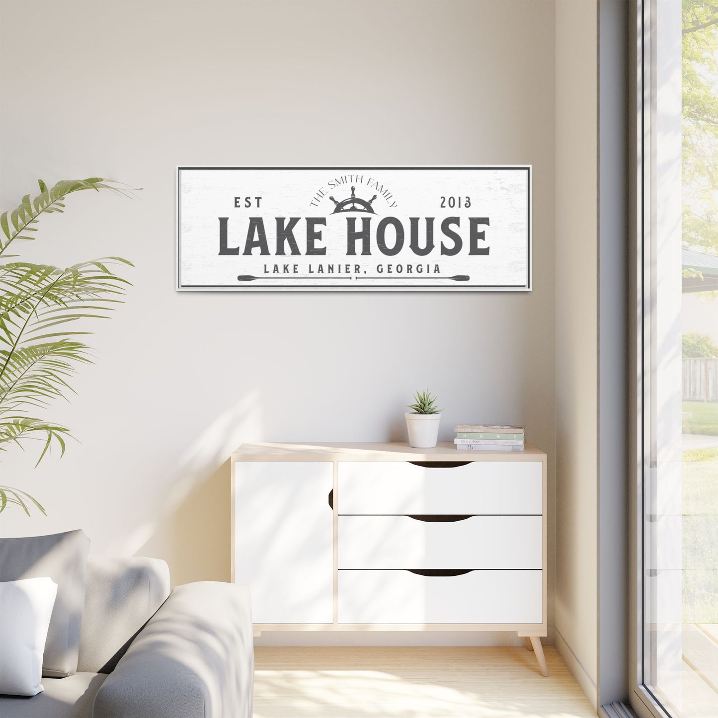 Personalized Lake House Sign - Custom Engraved Wood Wall Art for Cabin, Lodge, or Beach House - Unique Home Décor & Gift for Him, Her, or Anniversary