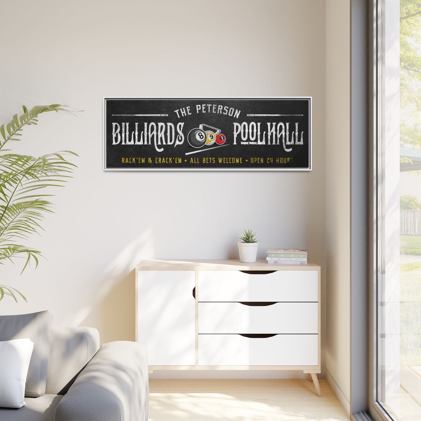Personalized Billiards Sign | Custom Pool Hall & Game Room Wall Decor | Rustic Vintage Wooden Man Cave Sign for Bar, Lounge, Basement, or Pool Table Room