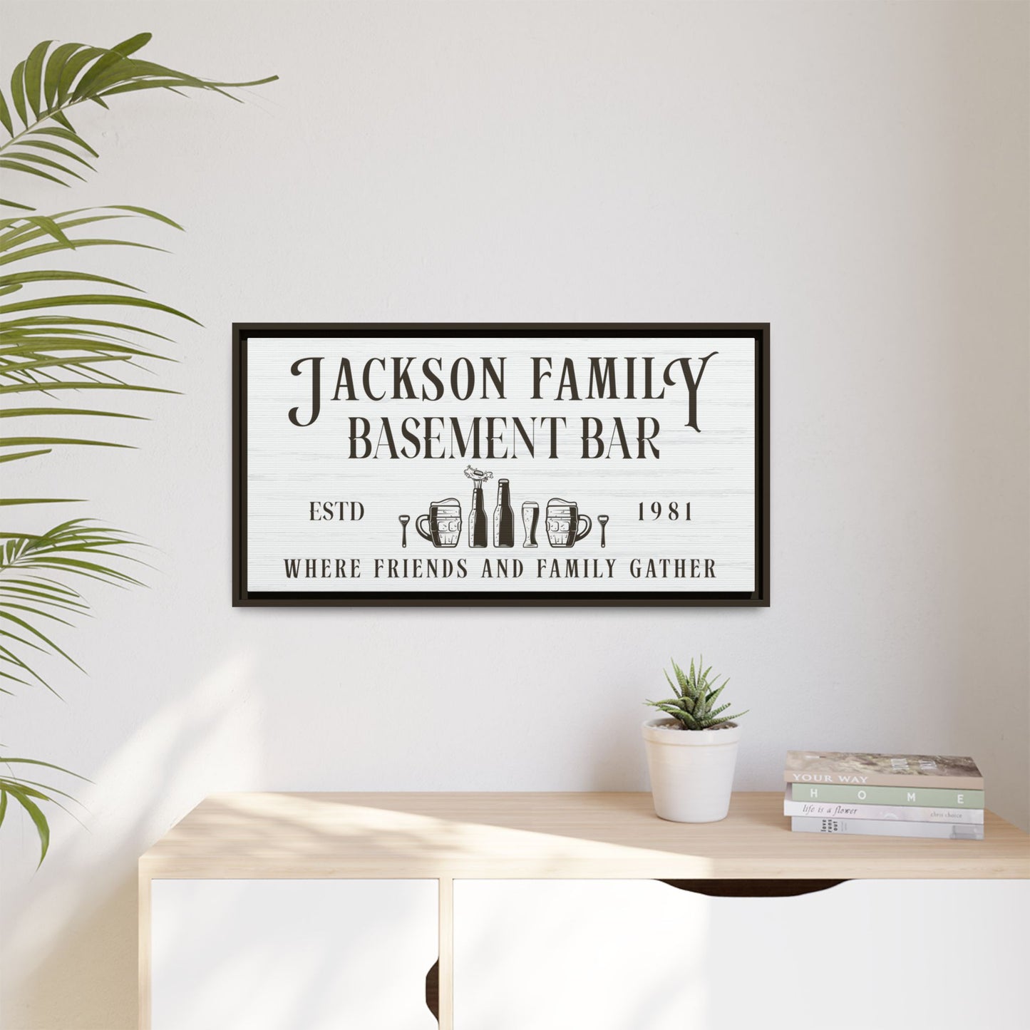 Custom Basement Bar & Lounge Sign | Personalized Family Bar Wall Art | Man Cave, Home Bar, Pub, Tavern & Game Room Decor | Wooden Signs