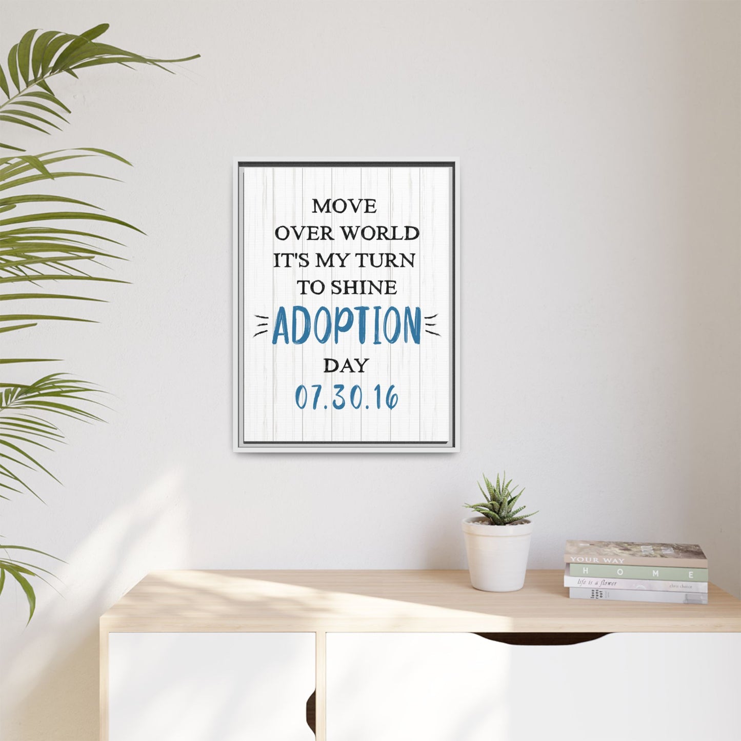 Personalized Adoption Day Sign with Dates - Custom Gotcha Day Canvas Wall Art for Nursery or Home Décor - Thoughtful Gift for Adopted Child or New Family