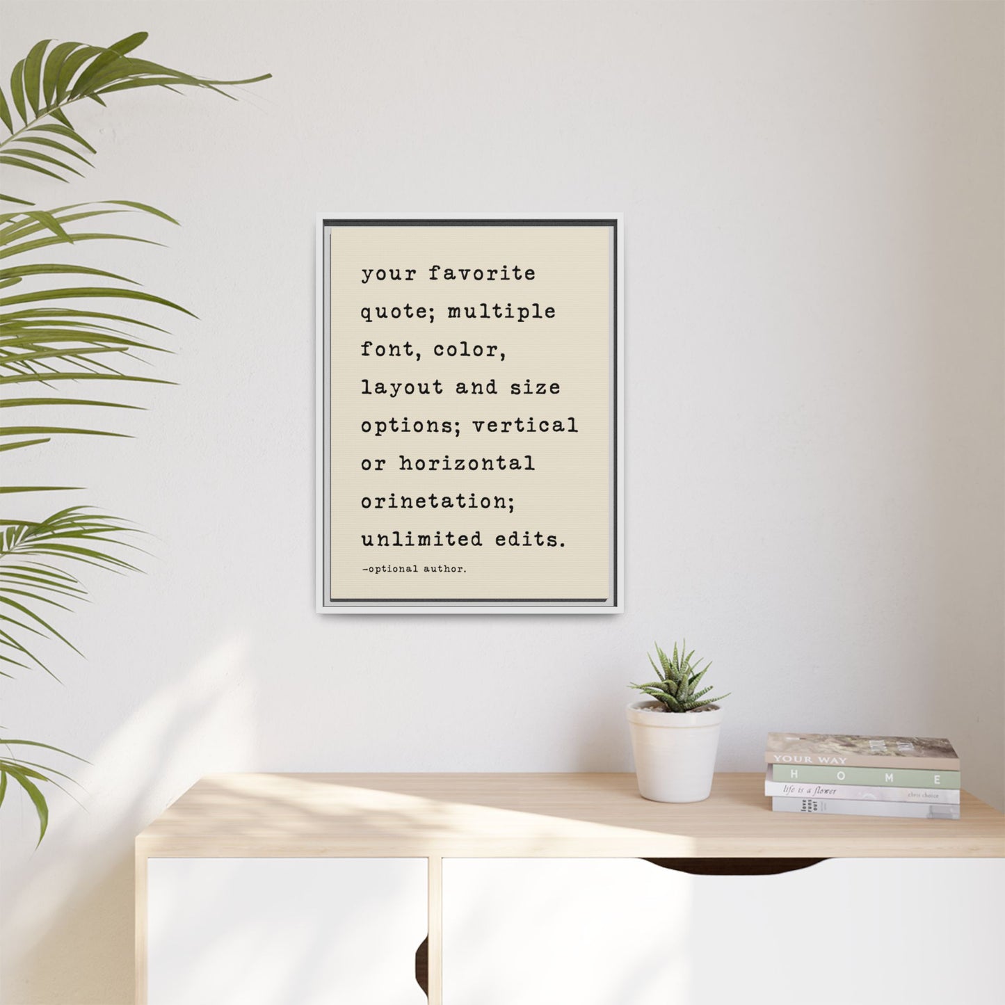 Personalized Monogrammed Wall Art - Custom Quote Print on Canvas, Wall Art With Your Text, Song Lyrics, or Motivational Quotes - Framed Canvas Typography Poster for Home Décor, Gifts, and Inspirational Artwork