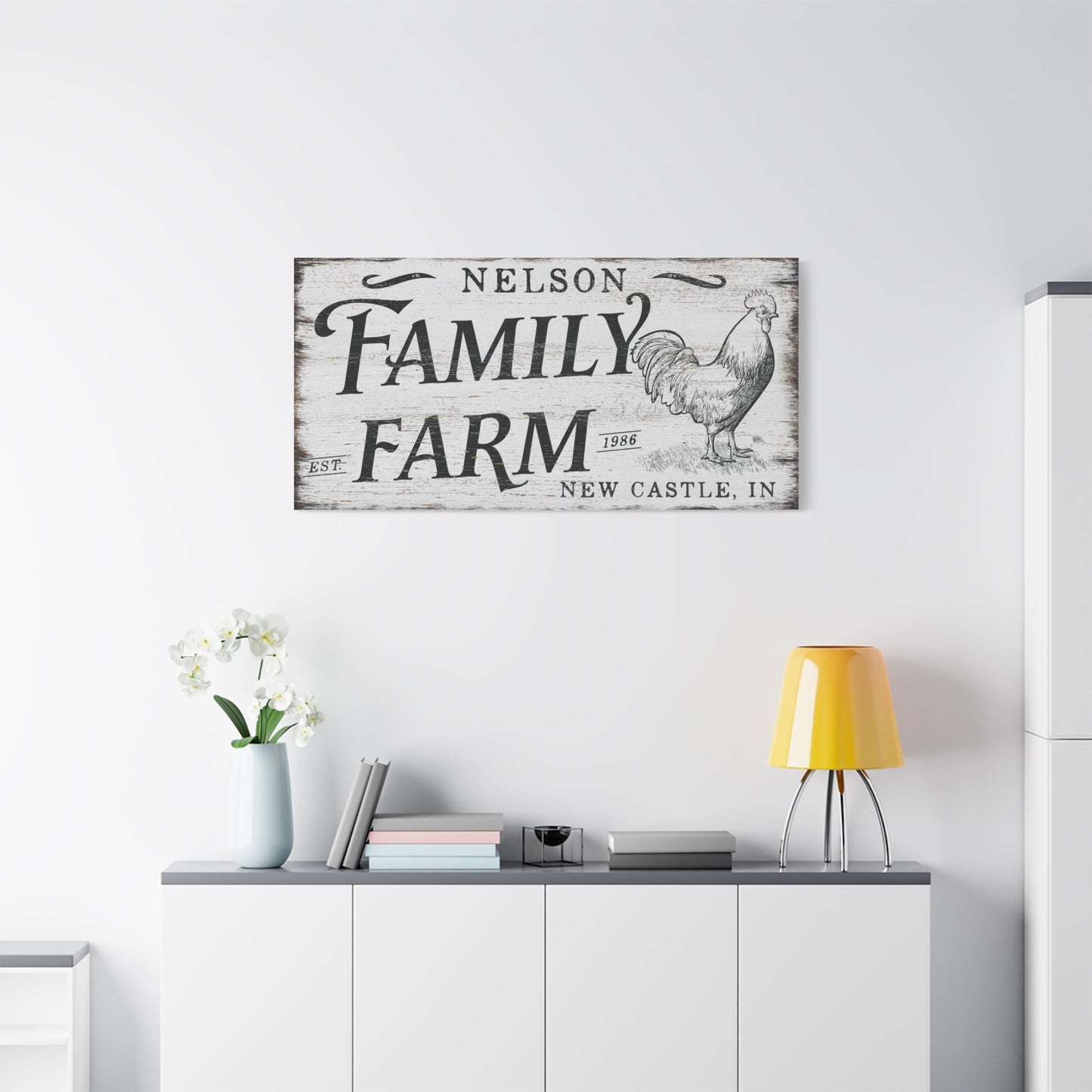 Custom Farmhouse Family Name Sign – Personalized Rustic Wall Art with Established Date | Vintage Modern Farm Decor for Kitchen, Yard, Barn, or Homestead | Chicken Coop, Cattle Ranch, Farmhouse Wall Hanging Gift