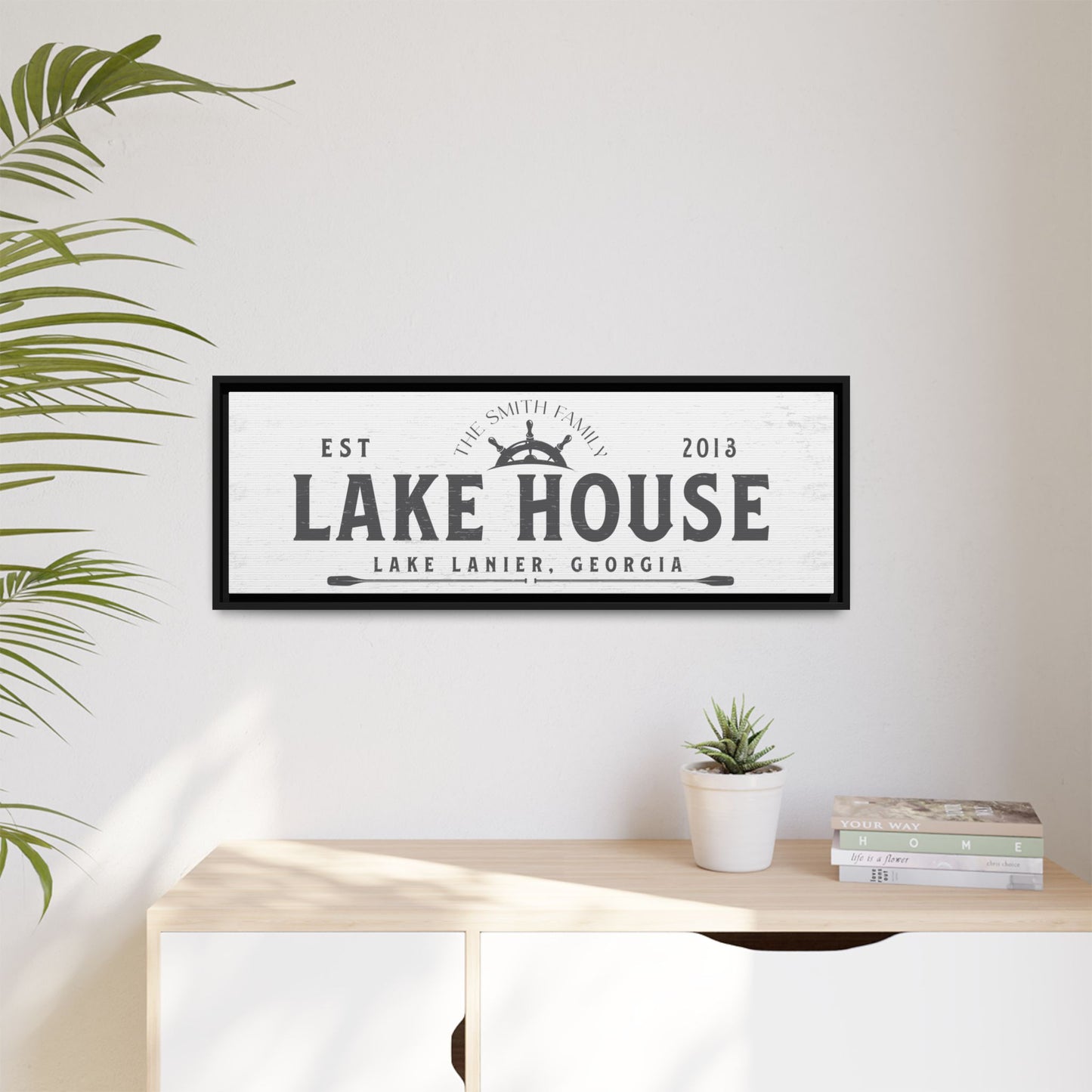 Personalized Lake House Sign - Custom Engraved Wood Wall Art for Cabin, Lodge, or Beach House - Unique Home Décor & Gift for Him, Her, or Anniversary