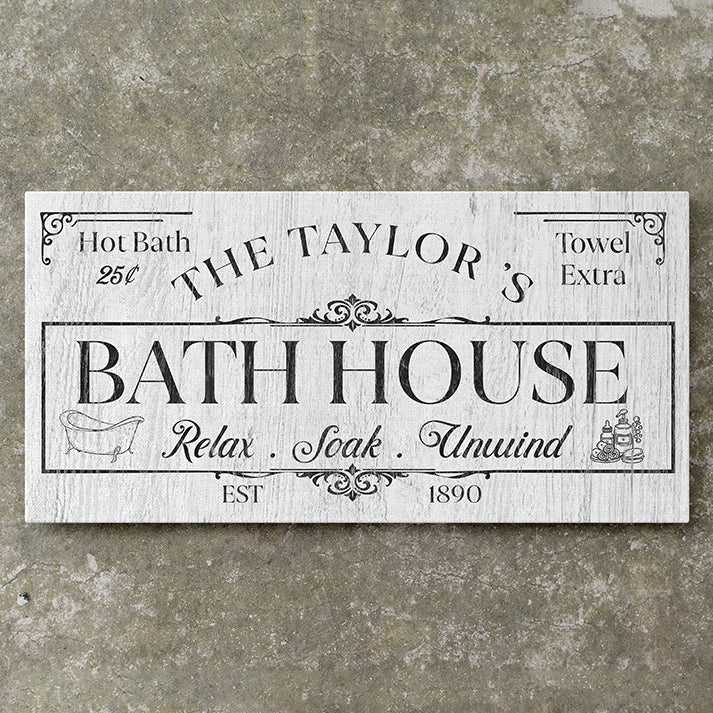 Custom Bath Sign for Bathroom Decor - Hot & Cold Bath Sign - Bathroom Phrase Wall Art, Farmhouse Bathroom Wall Hanging, Large Canvas Bathroom Wall Art, Aesthetic Wall Art for Modern Bath House